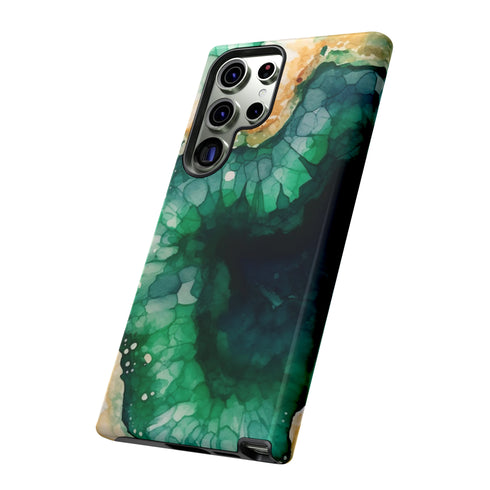 Green Geode in Watercolor - Impact Resistant Phone Case